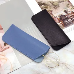 Simple Soft Leather Open Sunglasses Bag for Women Men Waterproof Reading Glasses Case Dust Storage Bag Eyewear Pocket Accessory