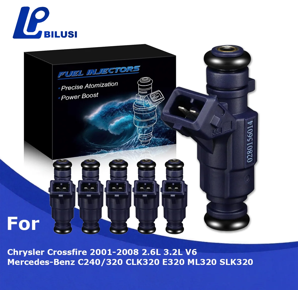 

Bilusi 0280156014 3.2L Fuel Injectors for Mercedes-Benz C240 C320 CLK320 E320 ML320 SLK320 01-05 3.2L V6 FJ603 852-12183