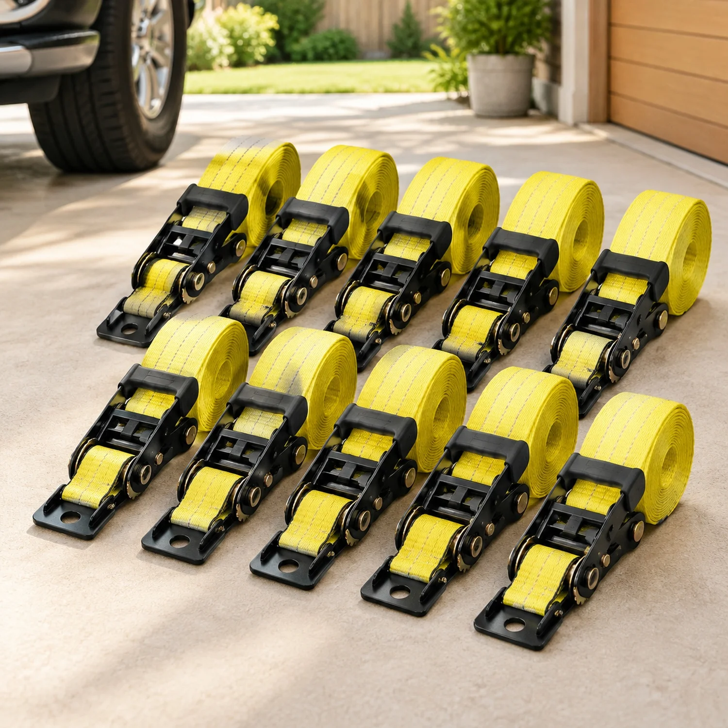 Ratchet Tie Down Straps (10PK), 10000 lb Break Strength, Endless with 10 Premium 2