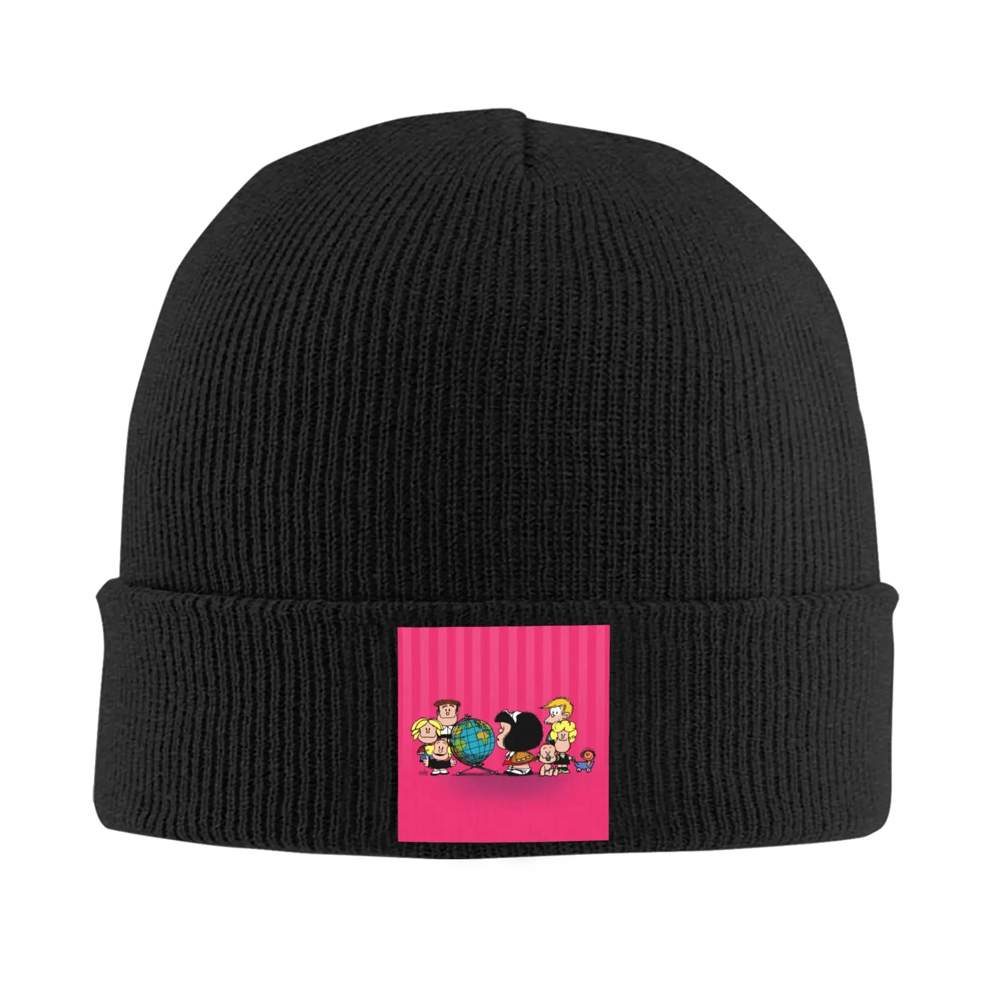 Mafalda Friends Bonnet Hats  Fashion Knitted Hat For Men Women Autumn Winter Warm Quino Comic Cartoon Skullies Beanies Caps