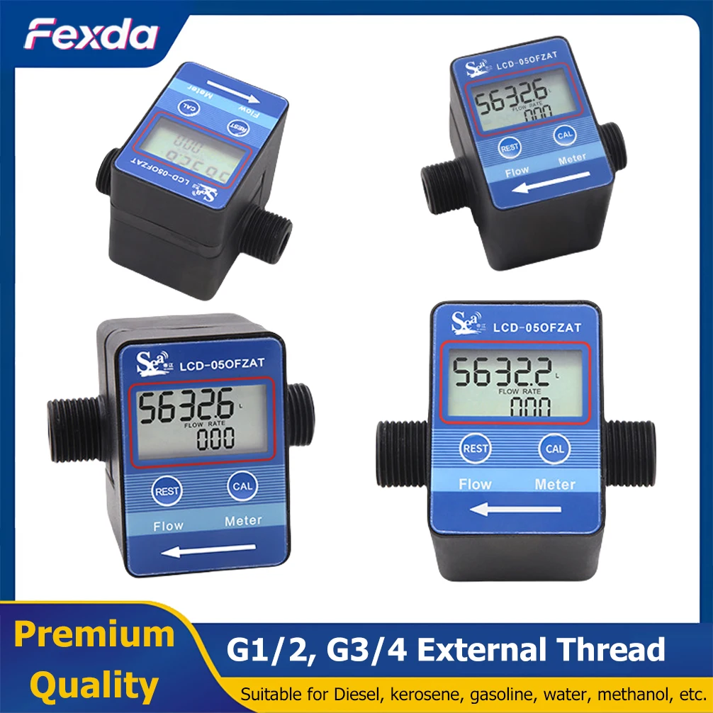 

G1/2 G3/4 Digital Gear Flow Meter High Precision Liquid Flowmeter for Diesel Urea Oil Water Flow Sensor Flow Measurement Device