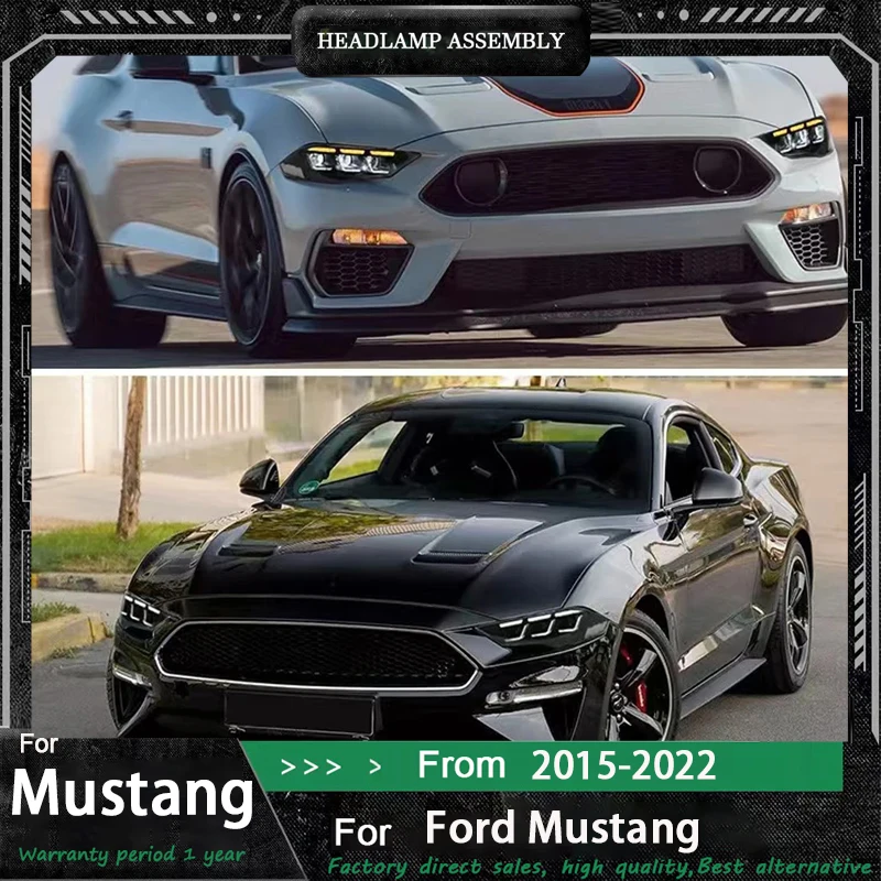

Светодиодные фары для Ford Mustang, аксессуары 2009-2014 2015 2016 2017 2018-2023 GT, модифицированные светодиодные передние фары автомобиля в сборе