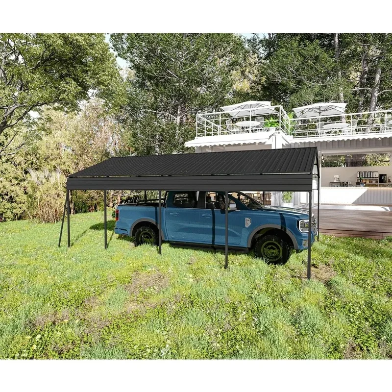 

12x20 FT Heavy Duty Metal Carport Canopy with Galvanized Steel Roof & Frame, Large Outdoor Car Shelter Kit