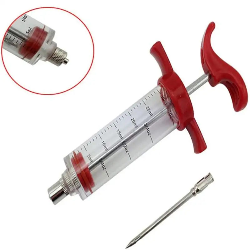 Needles 30ML kitchen syringes Stainless steel needles injector of meat kitchen tool meat pounder Poultry Turkey Meat Injectors