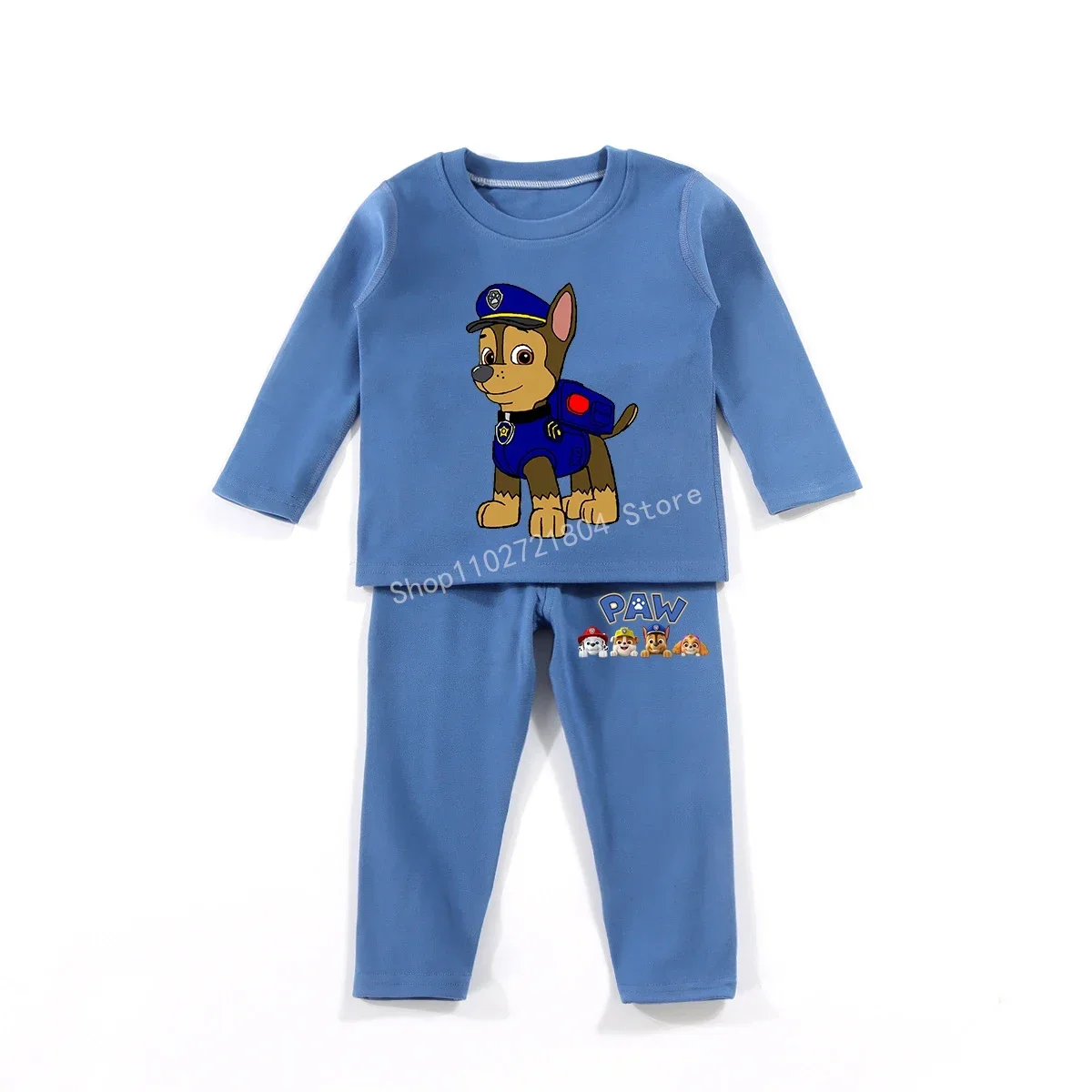 PAW Patrol Dralon Pajama Set Cute Home Clothing for Autumn Warm Nightgown Winter Warm Children's Nightwear Holiday Gifts for Kid