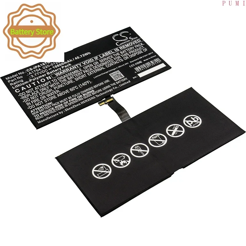 CS Replacement Battery for Apple iPad Pro 12.9 2nd Gen,iPad Pro 12.9 2017 2nd Gen,A1821,A1670,A1671 PN:A17 10800mAh / 40.72Wh