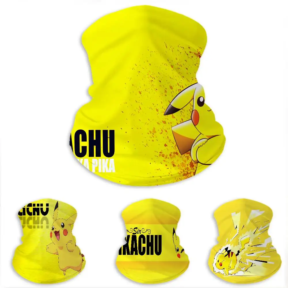P-Pokemon-Pikachu Energetic-Iconic Dustproof Windproof Neck Gaiter Breathable Face Mask for Riding Hiking Skiing Sports