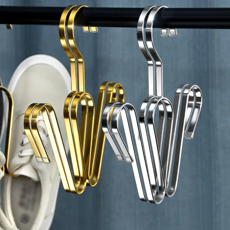 

Dryer Shoe Rack Stainless Steel Drying Shoe Rack Hook Double Hook Design Multifunction Stackable Shoe Shelf Stand For Footwear