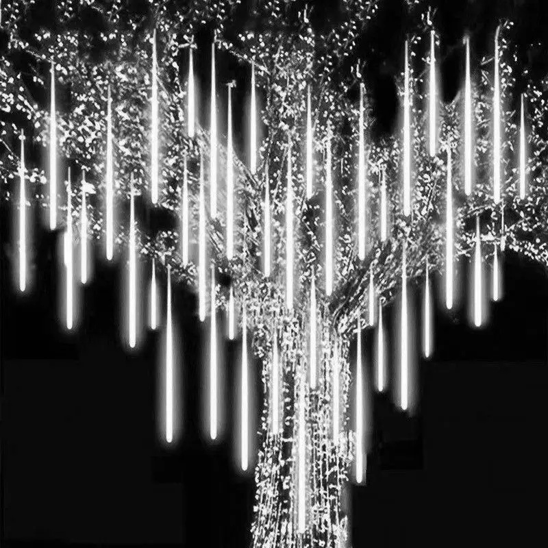 

8 Tube EU/US Plug LED Meteor Shower Light 30/50cm Fairy Light String Outdoor Holiday Christmas Tree Garden Wedding Decoration