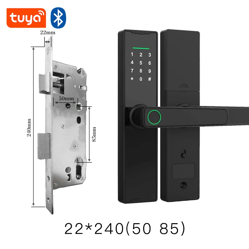 Nieuw slim deurslot met Bluetooth-compatibel Tuya APP Digitaal elektronisch slot Smart Home Houten deurslot Biometrische vingerafdruk