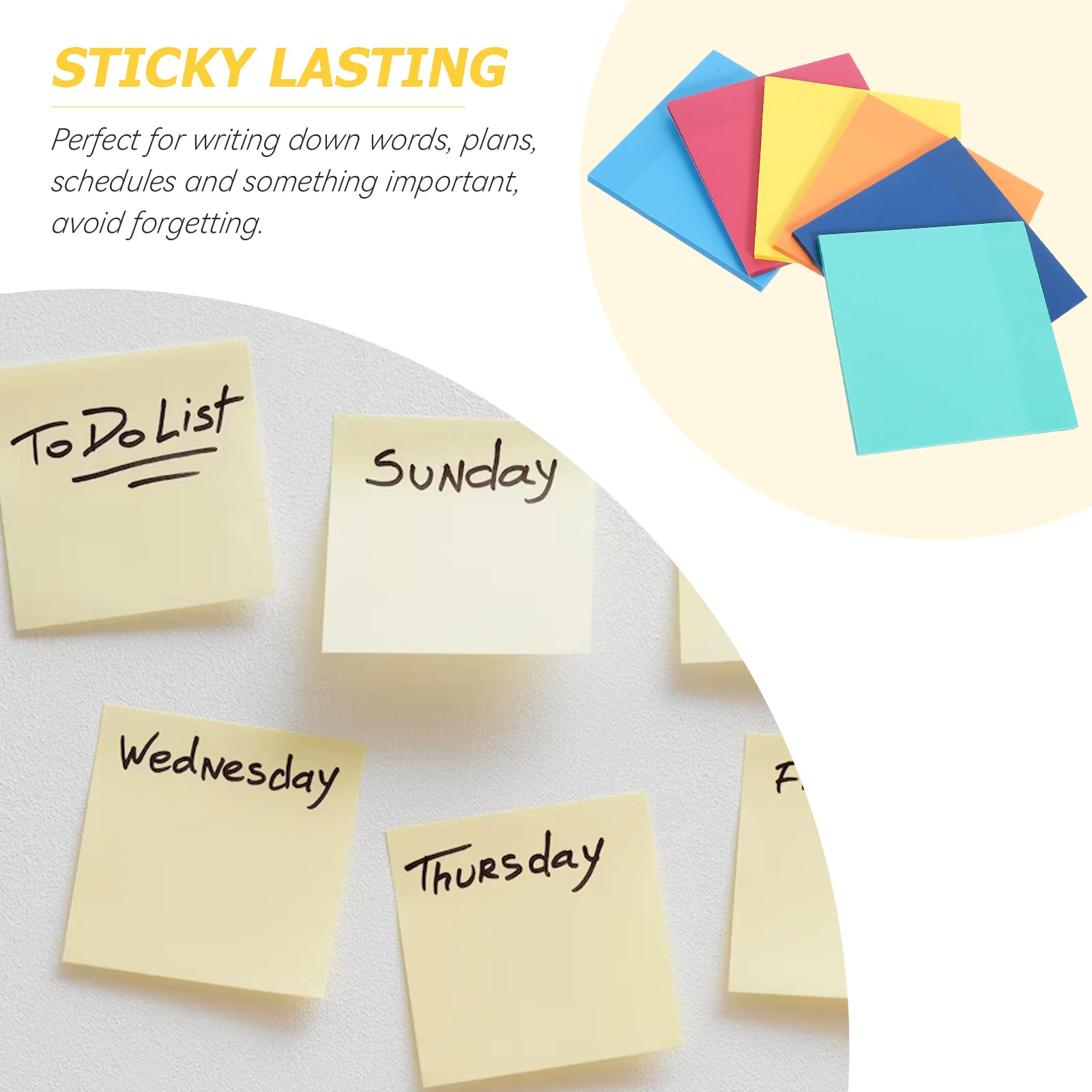 

1pcs Fluorescent Highlighter Memo Stickers Self-Adhesive Note Pads For School Office Home Portable Compact Memo Notes Sticky