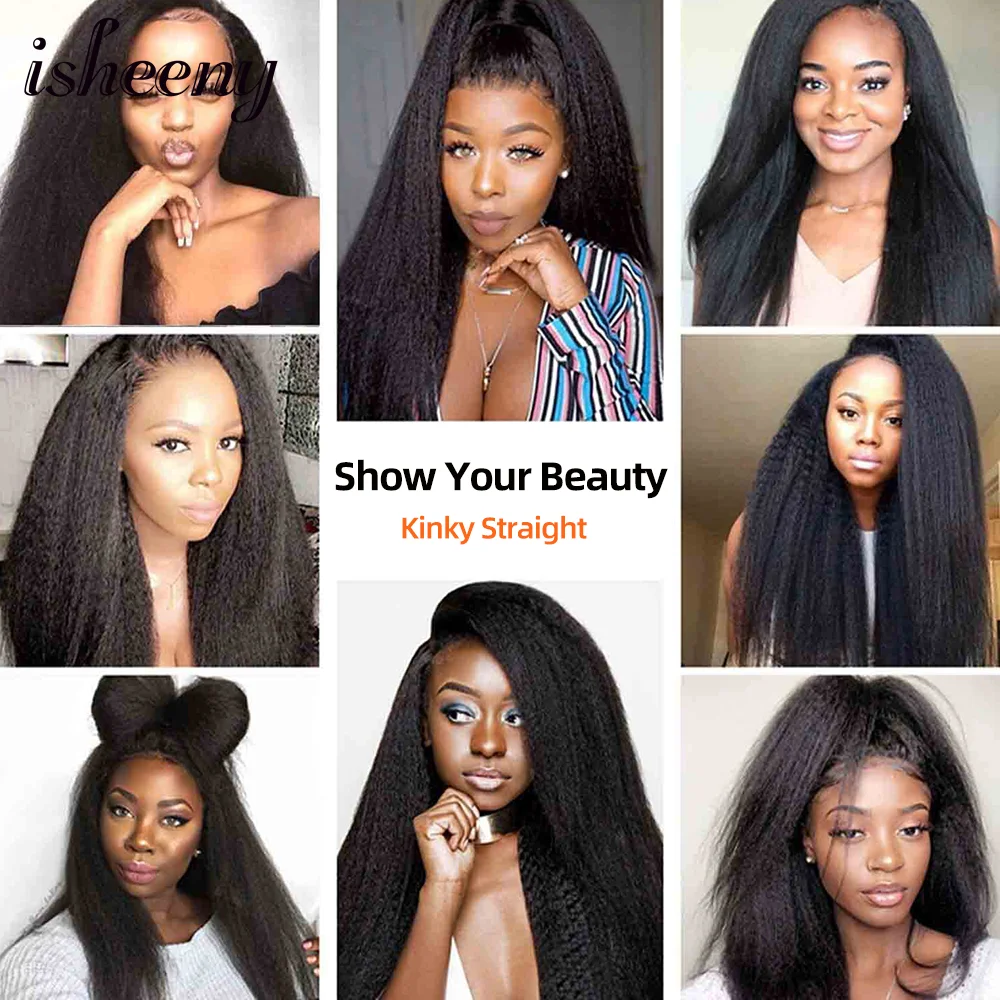 Isheeny Kinky Straight Tape In Human Hair Extensions 12\