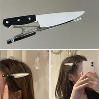 Horquilla con forma de cuchillo para mujer, 1 piezas, accesorios para el cabello Punk, Hip-hop, pinza lateral para el cabello