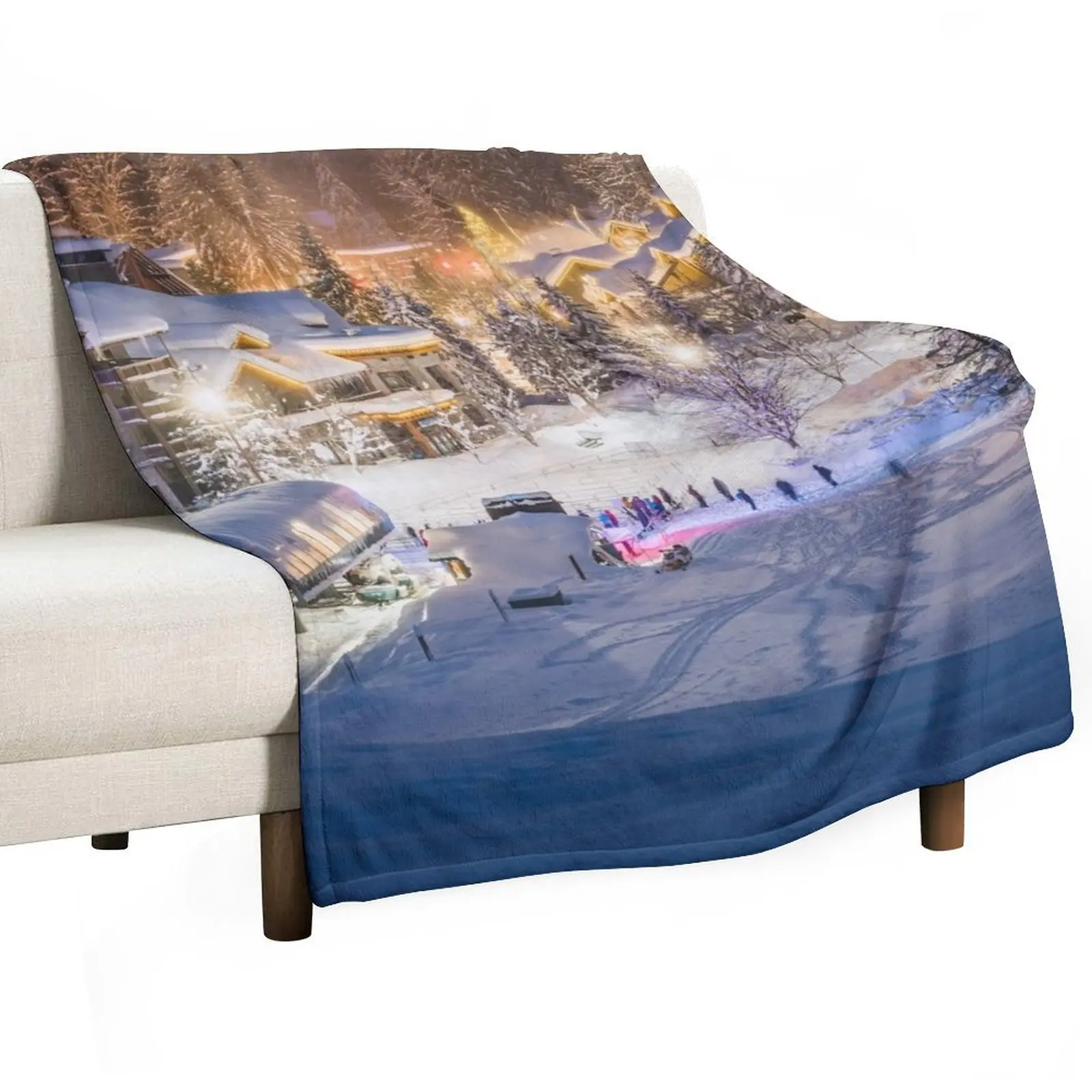 Whistler Blackcomb Creekside Gondola in Creekside Village, British Columbia, Canada Throw Blanket Picnic Blankets