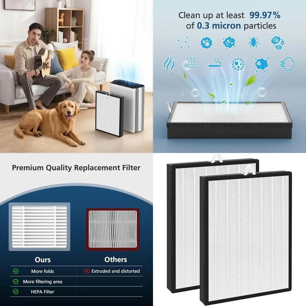 

Комплект из 2 сменных фильтров для очистителей воздуха EverestAir, высокоэффективные фильтры с активированным углем