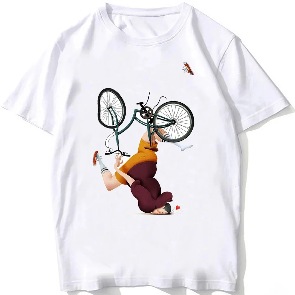 Fixed Gear Bike Cycling T-Shirt Men Short Sleeve Road Bicycle Ride Fall Embarrassment Cartoon Tshirt Hip Hop Boy Casual Tees