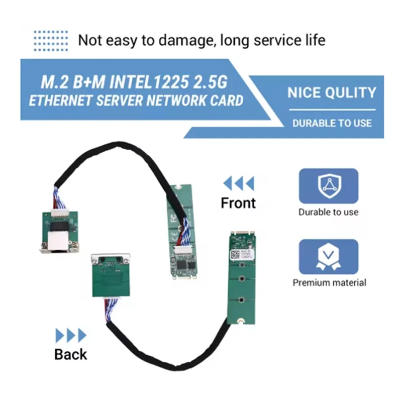 A34M-I225V M. 2 B+M KEY к однопортовому медному кабелю 2,5G M. 2 B+M KEY к однопортовой проводной сетевой карте I225V B3 Ethernet