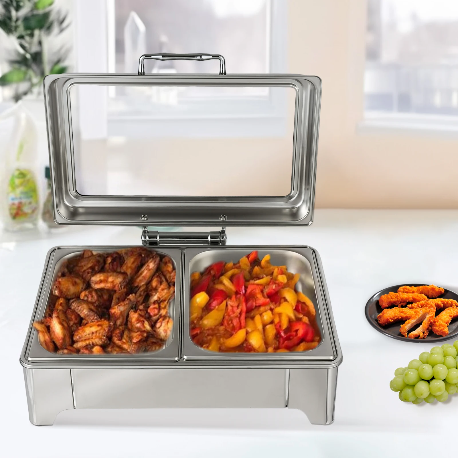

9L Buffet Chafing Dish Warmer Professional Buffet Servers and Warmers Adjustable Temperature Commercial Chafer for Catering