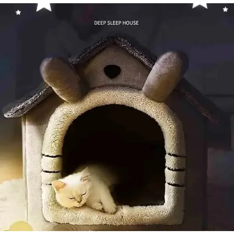 All Season Dog House Style Bed - Removable Washable Pet Bed for Small Dogs Teddy Winter Warm Cat Dog House image 6