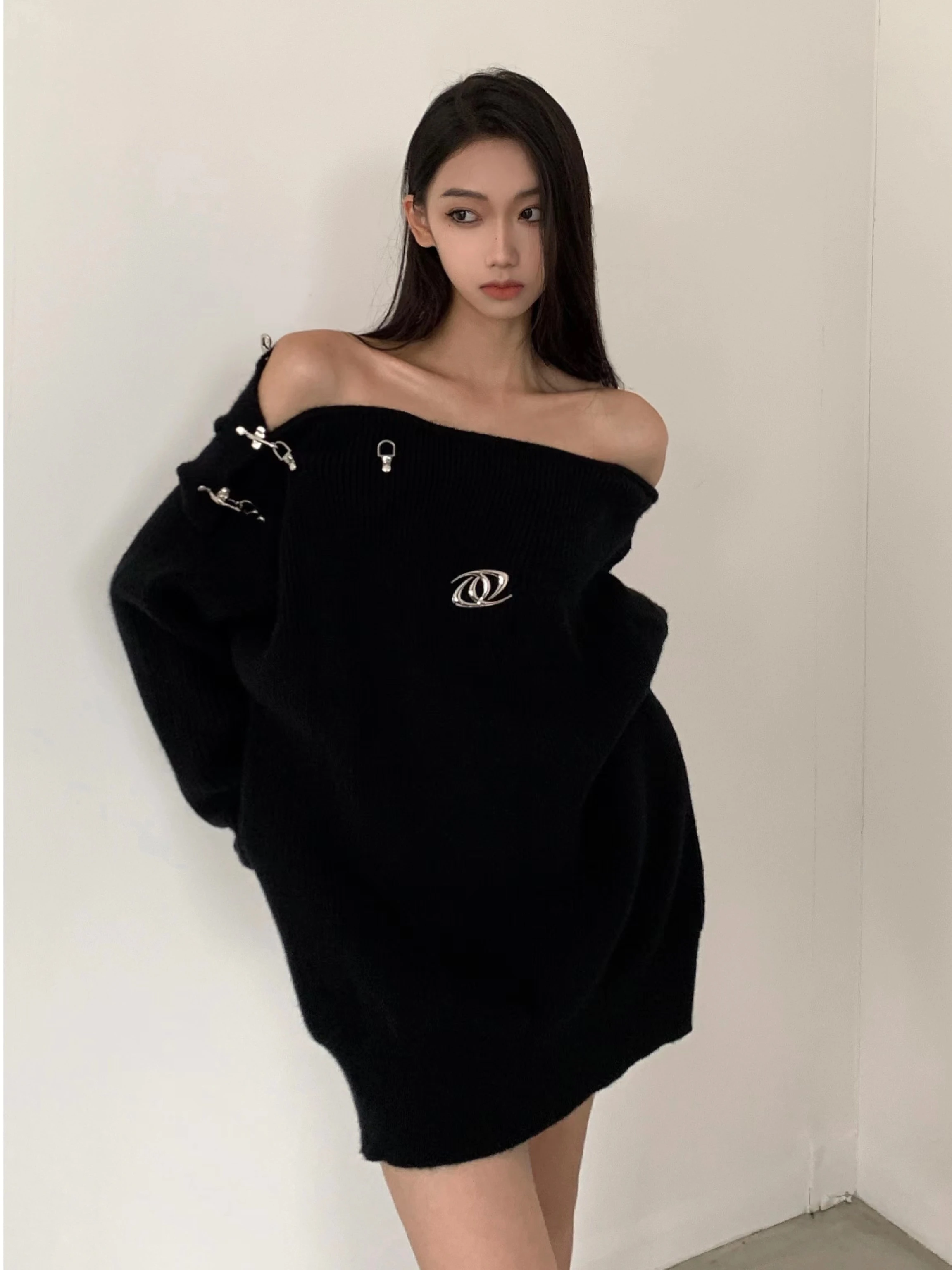Autumn Mountain Wind Original Metal Buckle Zipper  Design Men's Lazy Style High End Couple Knitted Sweater Casual Wear