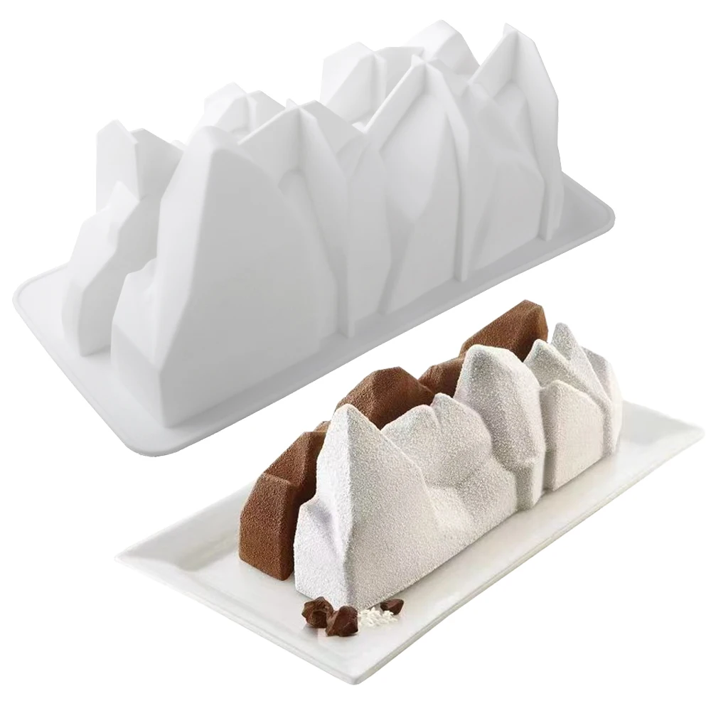 قالب موس جبل الثلج ثلاثي الأبعاد من السيليكون قالب خبز المعجنات الفرنسية DIY