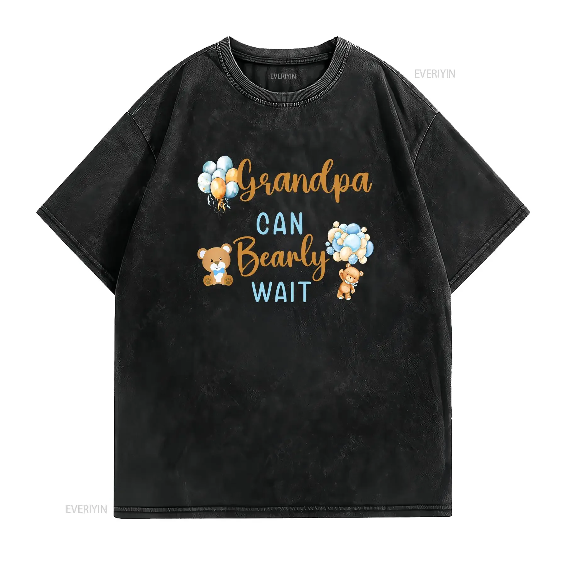 Grandma Can Bearly Wait Gender Neutral Baby Shower Matching T shirt Size S 5XL vintage Washed Unisex Soft graphic homme