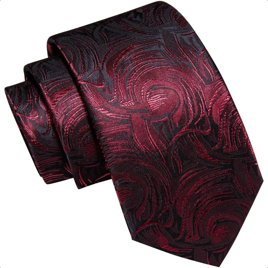 Set di cravatte Paisley Cravatta floreale Fazzoletto Gemelli Set Cravatte in tessuto di seta Festa di nozze aziendale