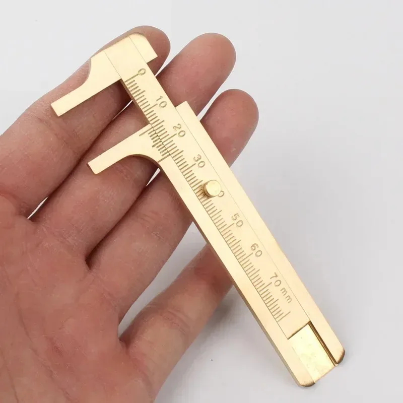 1pc Metal Vernier Caliper Gauge Mini Brass Sliding Ruler Double Scales Micrometer Precision Measuring Supplies