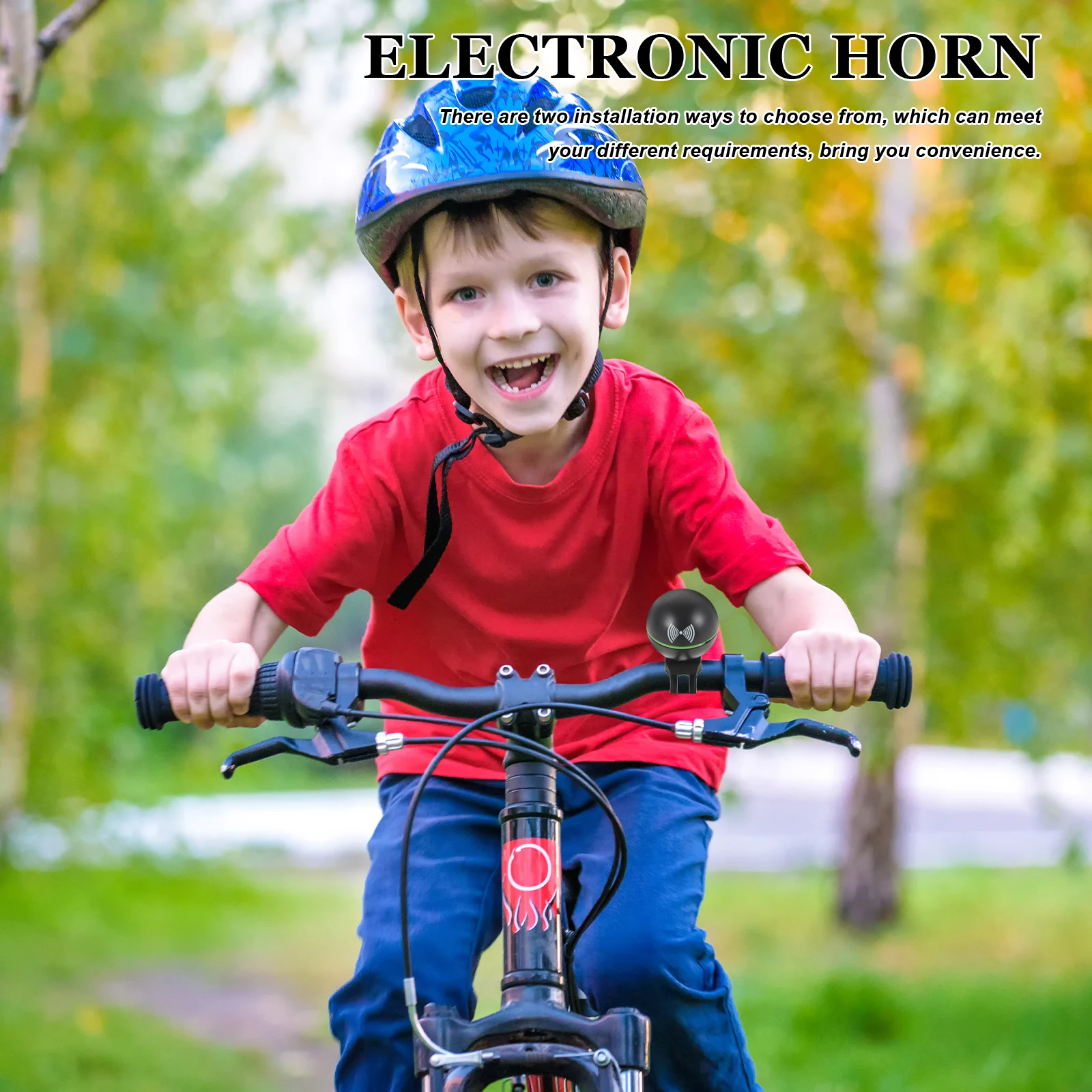 

Bike Bell Bicycle Loudspeaker High Decibel Mountain Horn Black Child PC Silicone Durable Easy Install Spherical