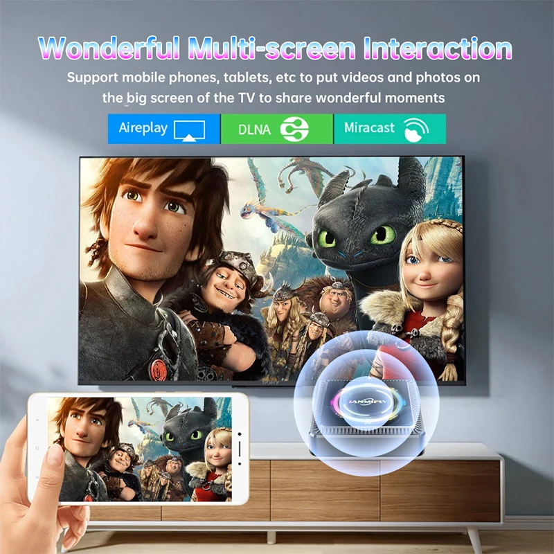 Versione globale Q7S Android14 Smart TV Box Streaming Lettore multimediale BT5.0 Assistente Google Wifi 6 Ultra HD 6K 3D Set Top Box