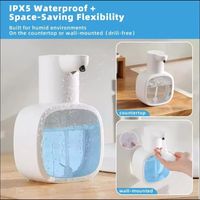 500ml Capacity Automatic Hand Soap Dispenser Wall Mounted Foam Dispenser Touchless Soap Dispenser Liquid Rechargeable