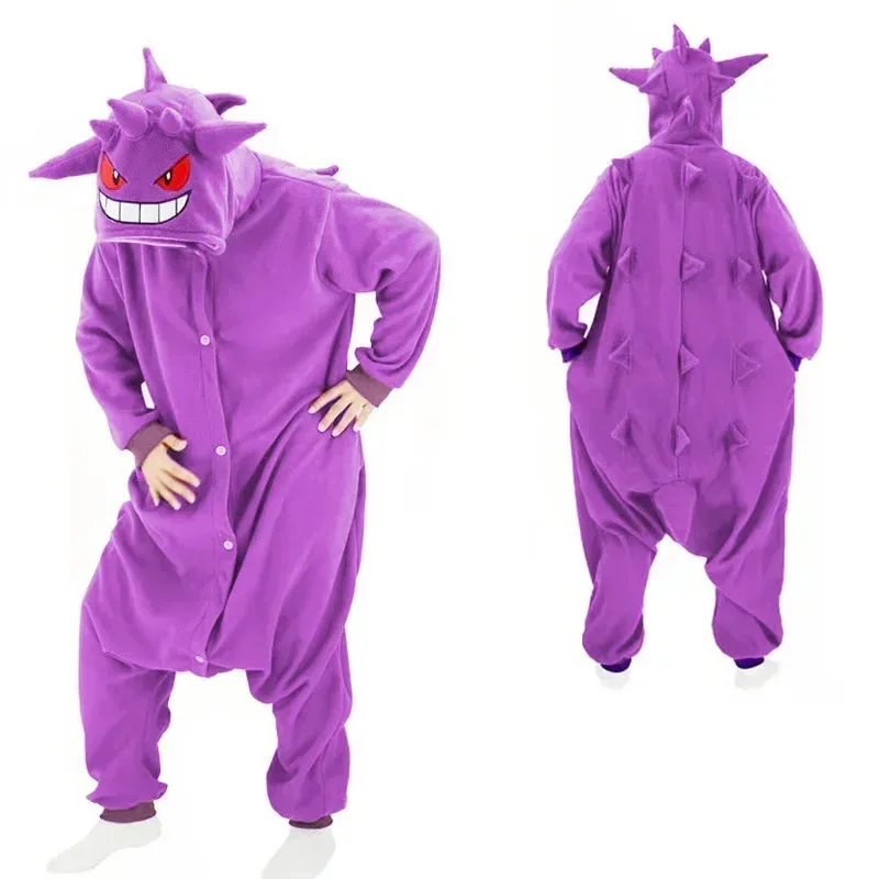 

TAKARA TOMY Adult Gengar Kigurumi Cosplay Costume Onesie Men and Women Winter Homewear Pajamas Hallowen Clothes Plus Size