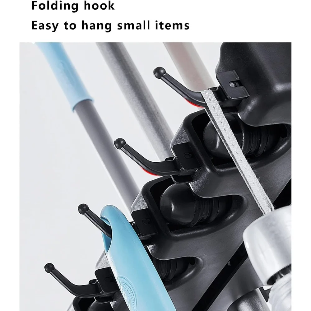 حامل ممسحة ومكنسة مثبت على الأرض للمماسح المبللة، وعربة تخزين أدوات التنظيف المحمولة #3