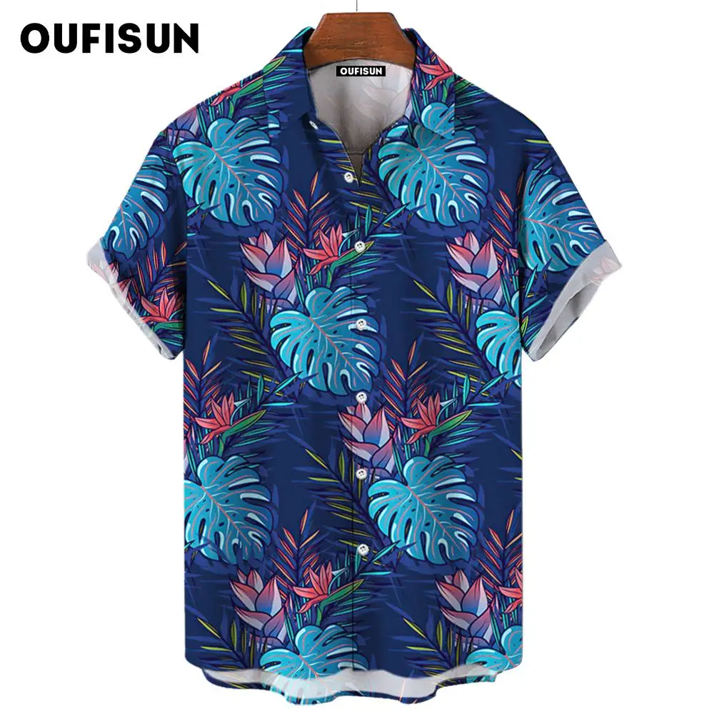 

Casual Coconut Tree Men's Hawaiian Shirt 2024 Men's Shirt Summer Shirt Fashion Street Short Sleeves Beach Vacation Men Clothing