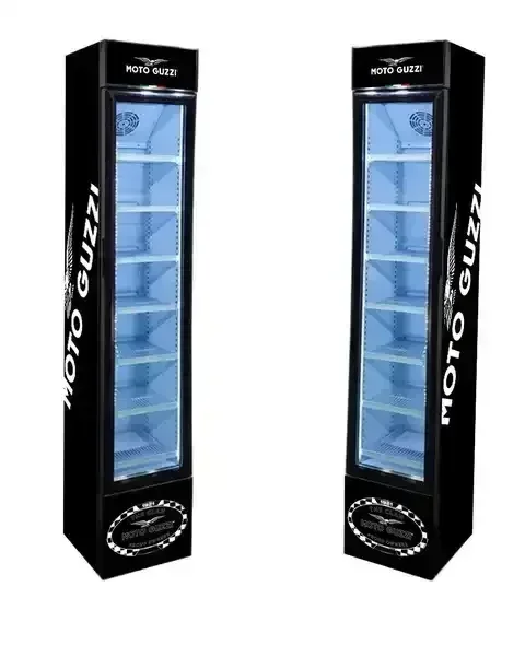 China Hot Sale 105L Slim Upright Beverage Display Cooler Vertical Glass Door Commercial Fridge Mini Fridge