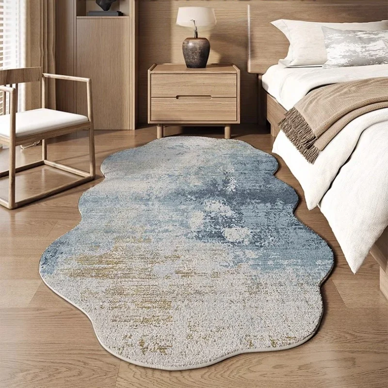 Irregular Shape Bedroom Decor Carpet Light Luxury Carpets for Living Room Fluffy Soft Bedside Floor Mat Thick Washable Study Rug