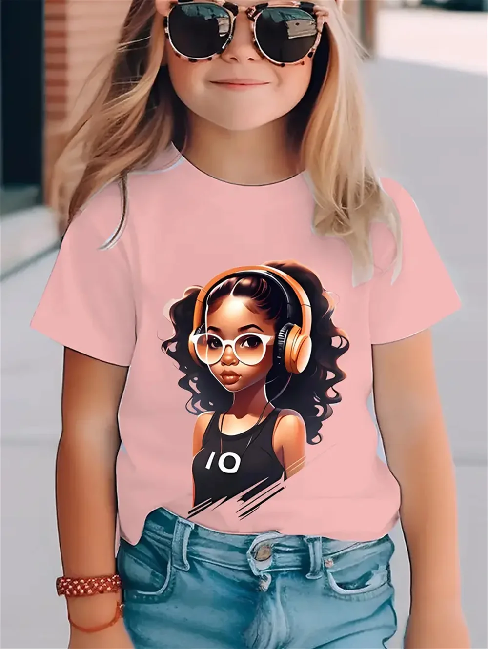 2025 spersonalizowany portret 3d drukuj t-shirty dziewczęce moda letnia topy z krótkim rękawem t-shirty na co dzień odzież dziewczęca