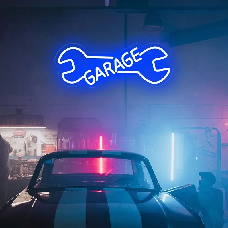Garage Neon Sign 5V USB Light Auto Repair Shop Car Check Engine LED Neon Sign Game Room Decor Wall Bar Workshop Neon Lights Lamp