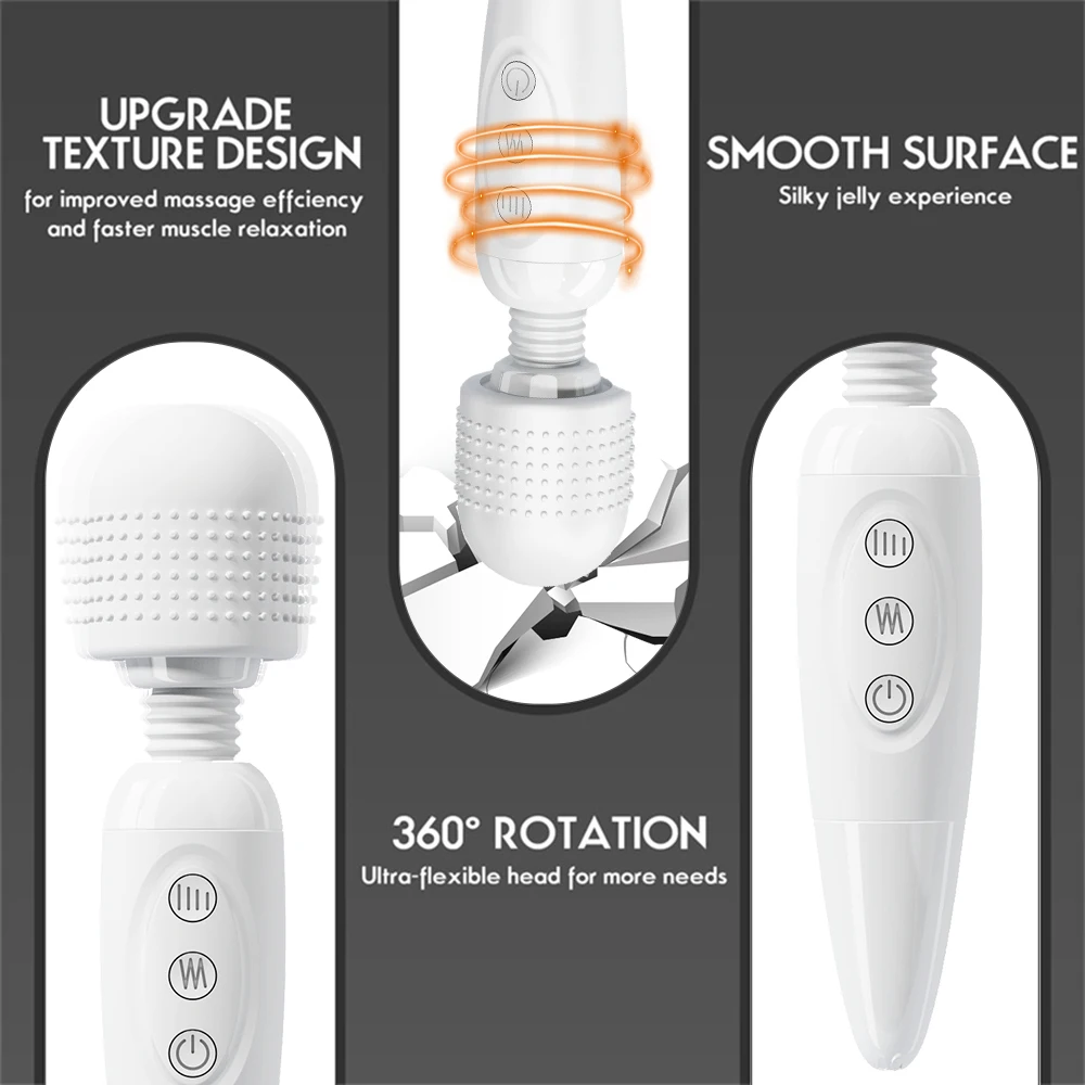 ผู้หญิงที่มีประสิทธิภาพ Magic Wand Vibrator เร้าอารมณ์ Big AV Stick หญิง G Spot Massager Clitoris Stimulator เพศผู้ใหญ่ของเล่นสําหรับหญิง