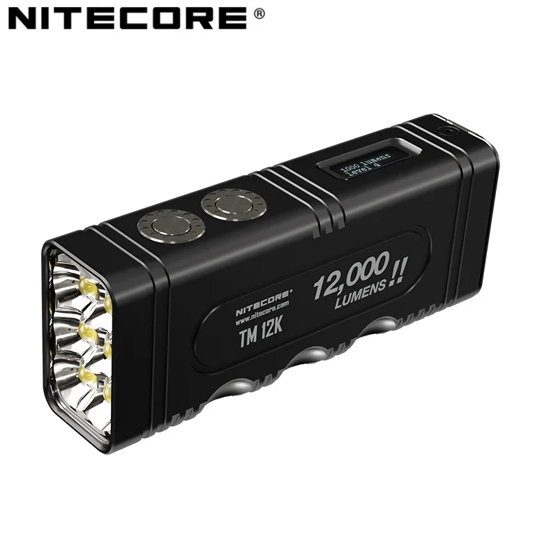 NITECORE TM12K 12000 Lumens Tactical Flashlight USB-C Rechargeable Built-in 21700 Li-ion Battery