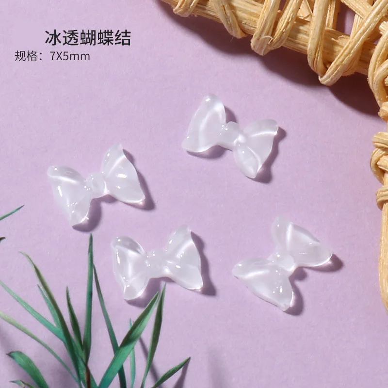 10pcs Transparent Bowtie Nail Decors Charms Diamond 3D Crystal Rhinestones Gems Decoration Nail Decoration Jewelry