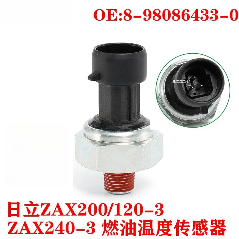 Excavator for Hitachi ZAX200 120-3 ZAX240-3 Fuel Temperature Sensor 8-98086433-0