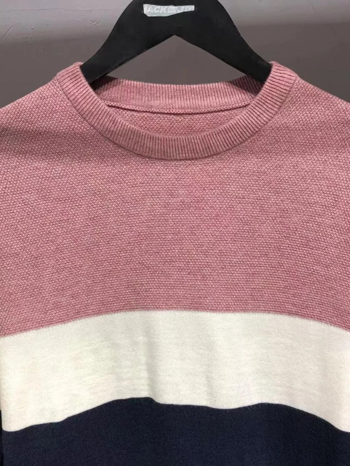 

Modilo Youth Knitted Sweater Autumn Winter Wool Blend Slim Fit round Ne Striped Knitwear Casual Sle Long Sve Crew Ne