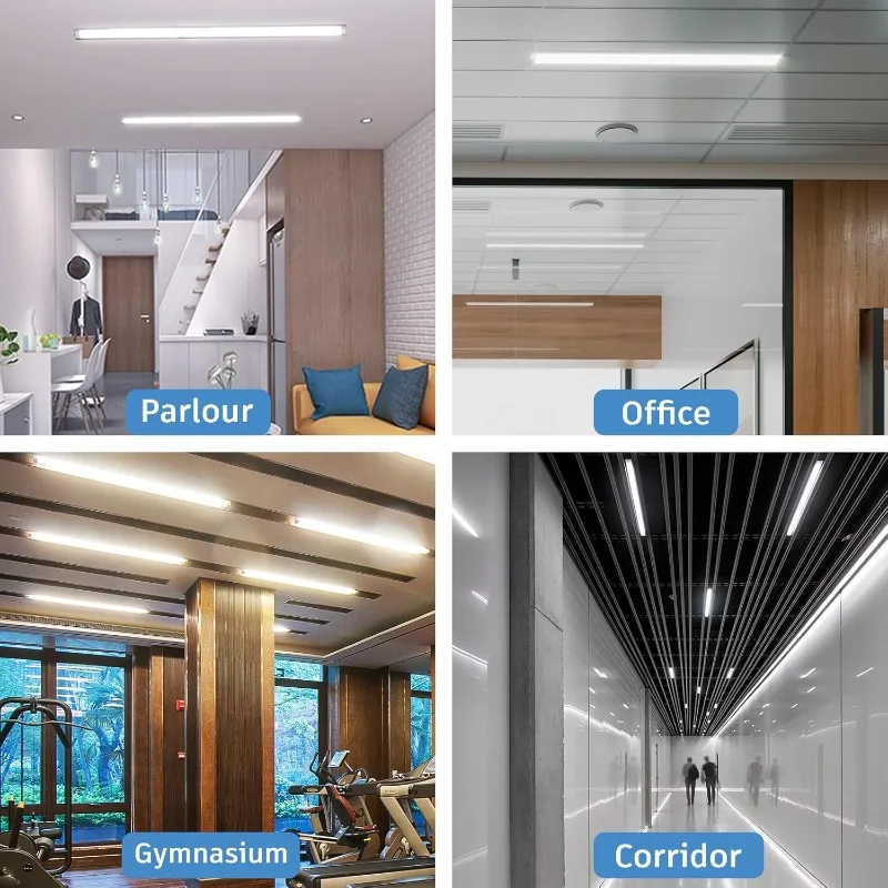 ضوء LED Batten، مصابيح أنبوبية LED رفيعة مثبتة على سطح السقف، 50 وات 4000 كلفن أبيض محايد للمكتب والمتجر والمرآب، Ho