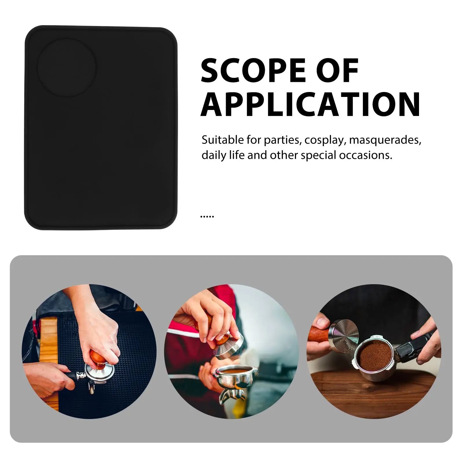 

Nonslip Coffee Pressed Pad Silicone Mat Thick Tamping Machine Gel Pad Black Rubber Kitchen Espresso Hand Tampers Countertops