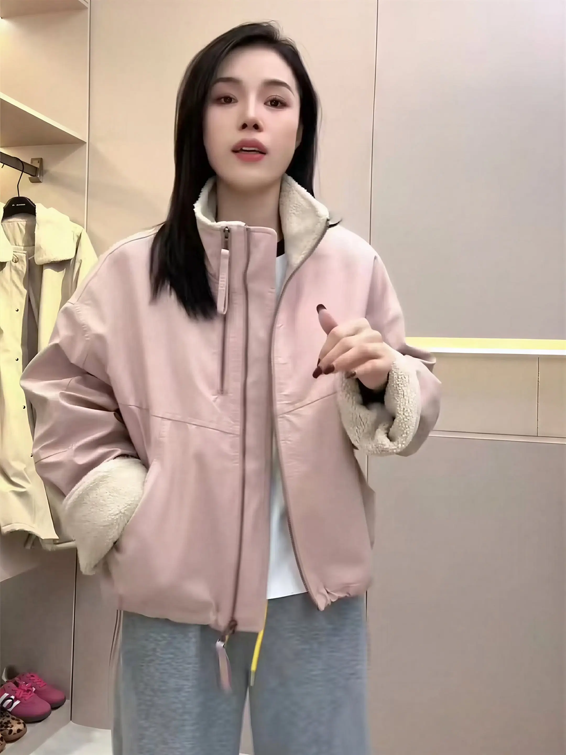 سترات باركاس نسائية شتوية مبطنة بالبولياميد بسحاب كامل وطبقات مزدوجة متعددة الجيوب مخفية للرحلات والمشي لمسافات طويلة مقاومة للماء #3