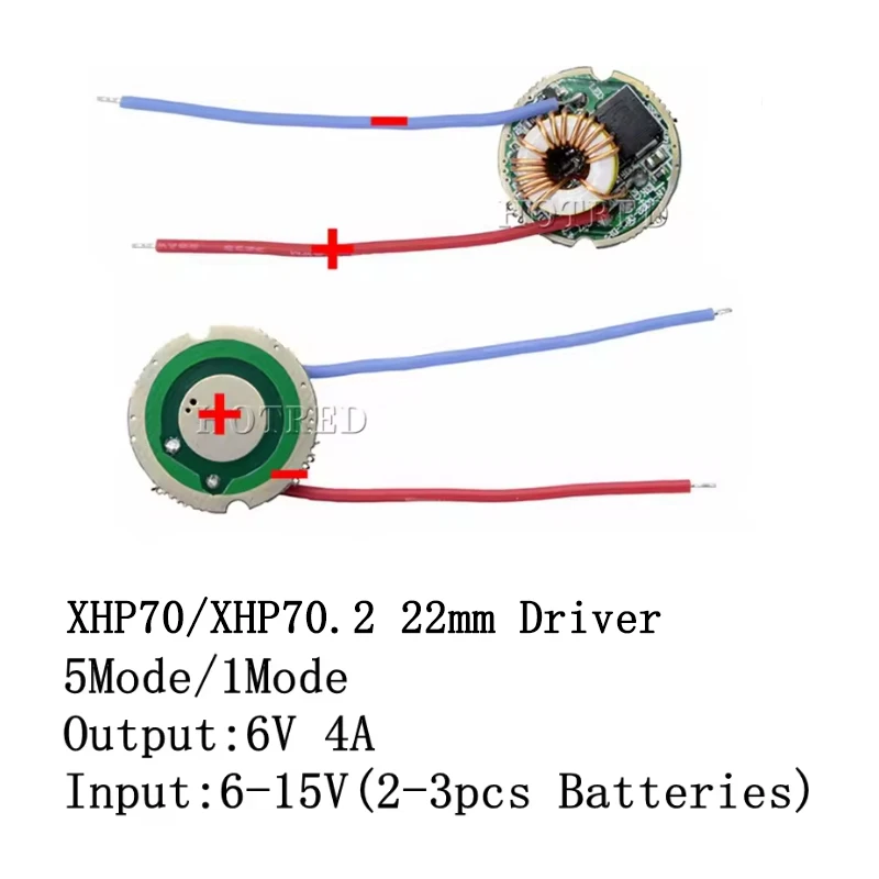 20W 30W XHP70 XHP70.2 6V LED Driver Board 22MM DC6V-15V 1mode/5mode Input 6-15V Output For 6V XHP70.2 XHP70.3 LED Light Lamp