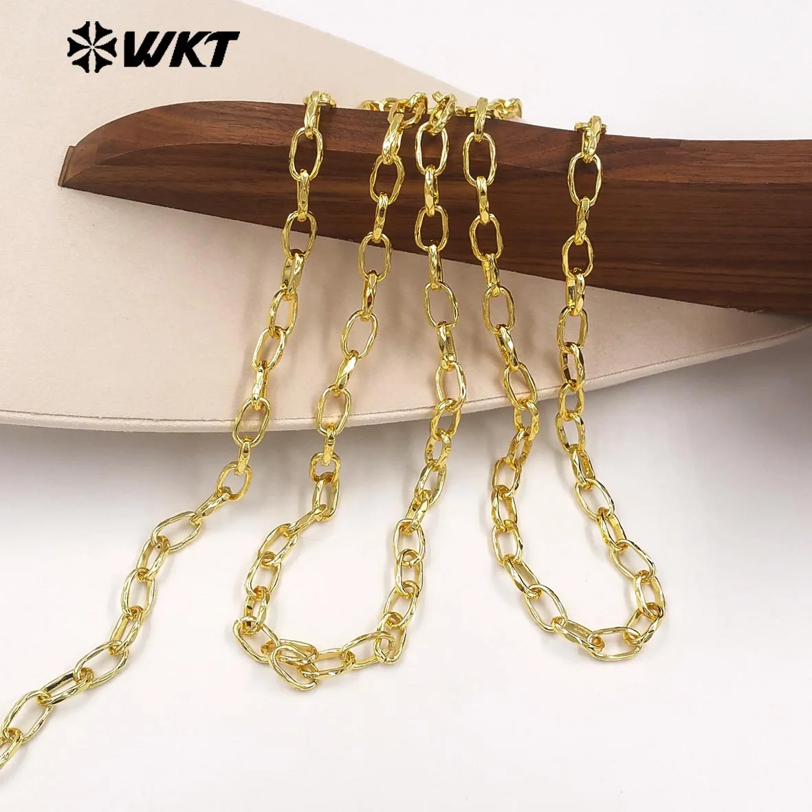 

WT-BC275 10 метров, оптовая продажа, позолоченные цепочки из желтой латуни с нерегулярными прямоугольными звеньями, модные аксессуары для ожерелий