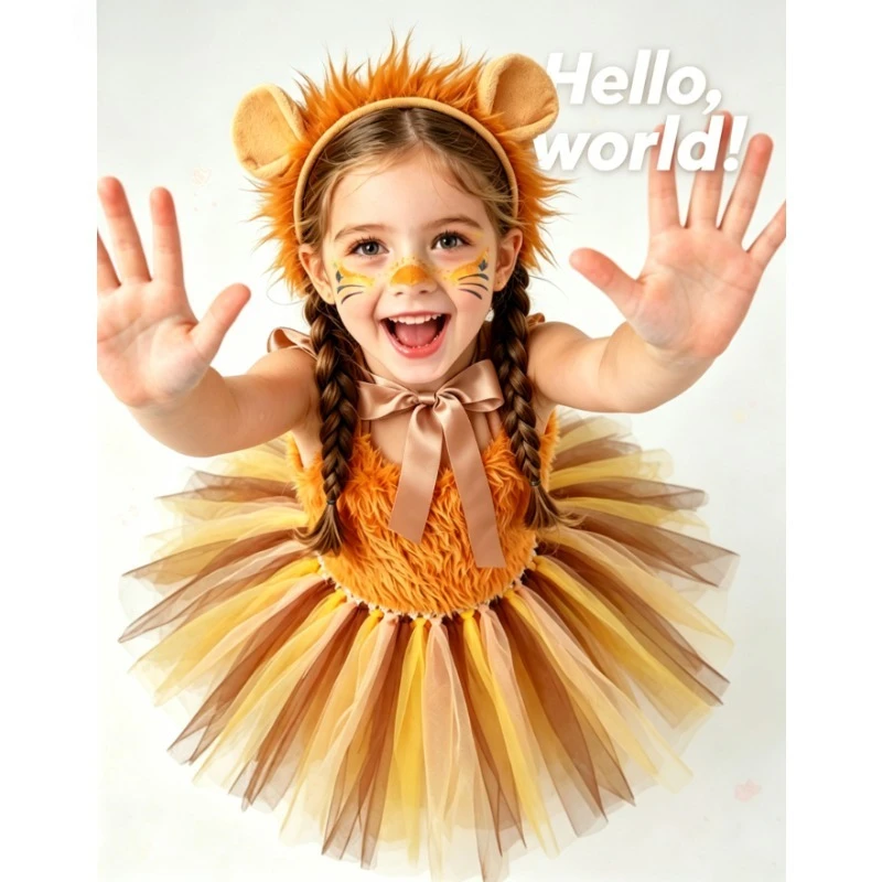 

Animals Dress Kids Party Costume Stage Performance Outfit Carnival Fancy Dress Up Clothes For Holiday Themed Daily Casual Wear