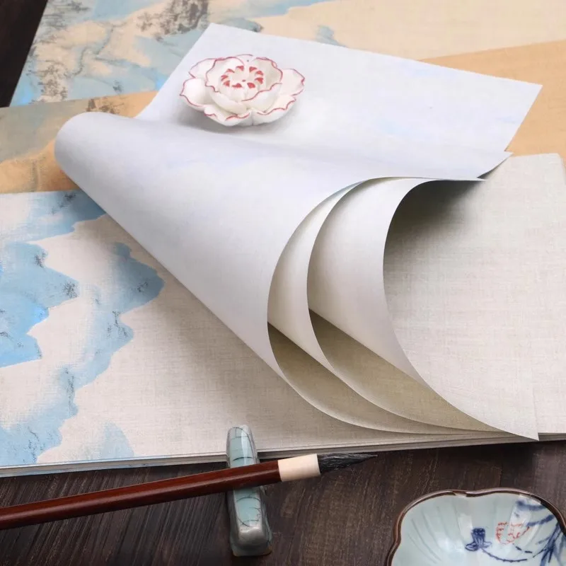 40 Sheets Semi-Absorbent Wax Resist Xuan Paper for Chinese Calligraphy & Sumi Ink Painting Perfect Brush Writing Practice
